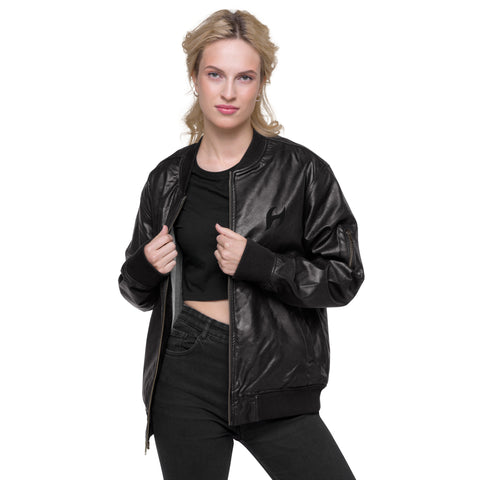 HAVOC Leather Bomber Jacket